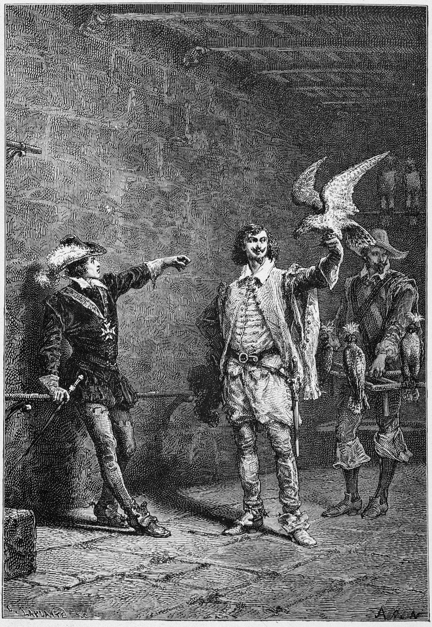 Luís XIII aos dezesseis anos, e seu favorito Albert de Luynes - no "Histoire de France" desde os tempos mais remotos até 1789" por M. Guizot de Unknown artist