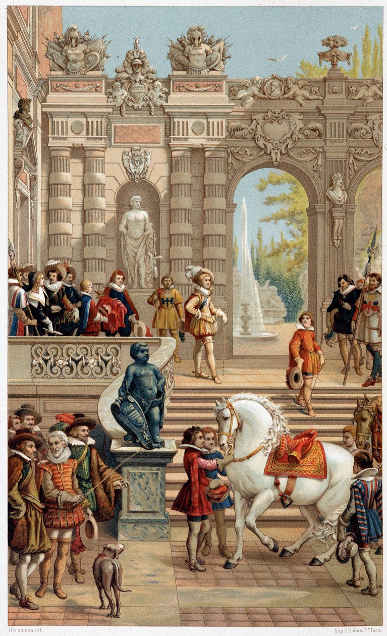 Luís XIII na corte, aos 13 anos - em "17th century - Institutions: usages et costumes, France 1590-1700" de Paul Lacroix de Unknown artist