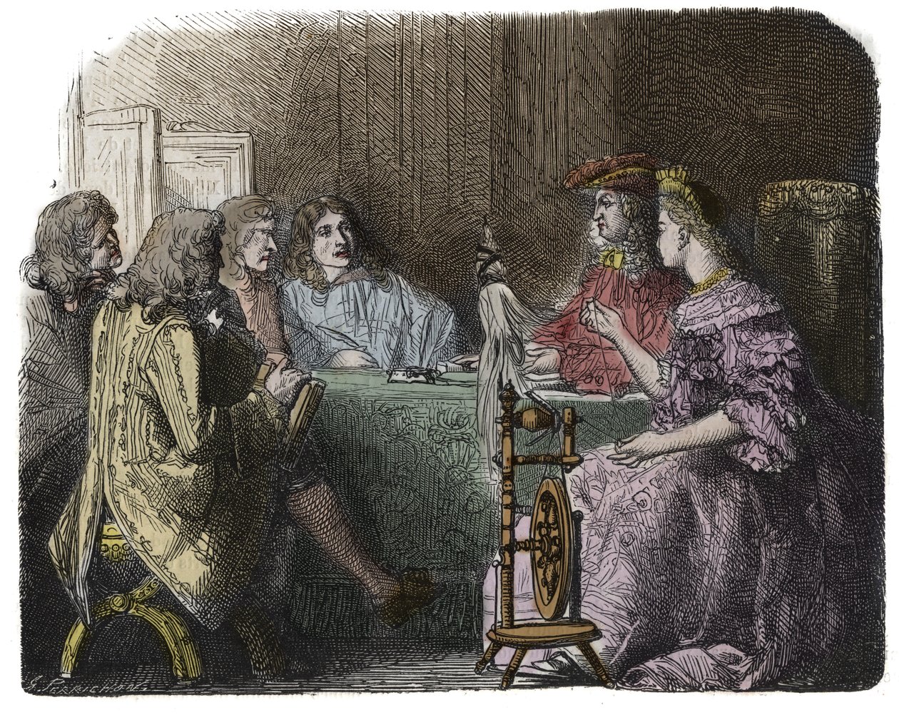 Louis XIV Transacting Business with his Ministers in the Apartments of Madame de Maintenon (gravura) de Unknown artist