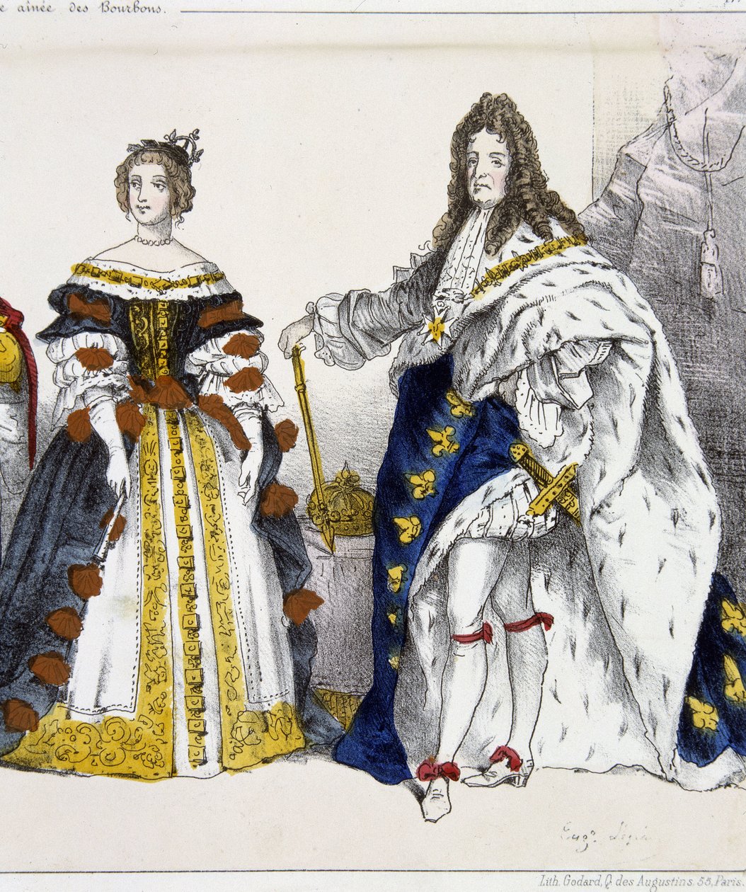 Luís XIV e Marie Therese da Áustria - em "Reis e Rainhas de França". de Unknown artist