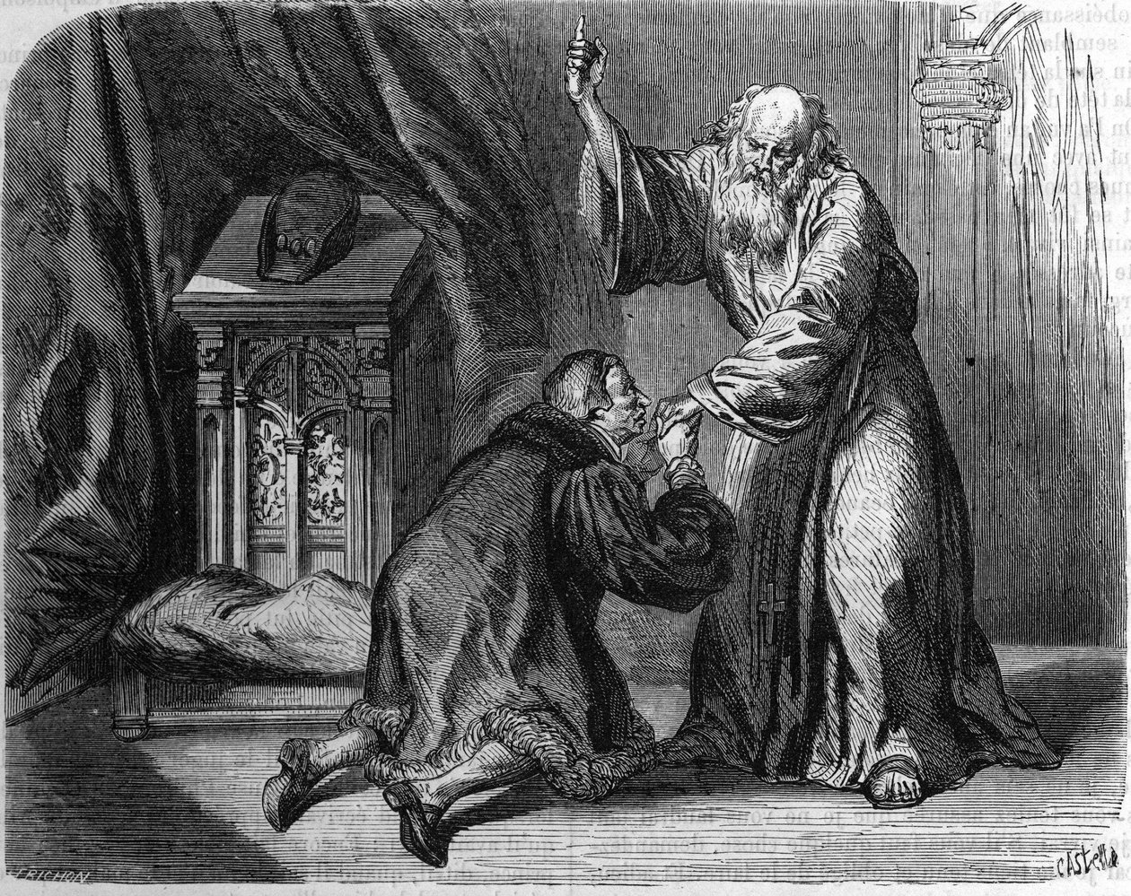 Luís XI apelou a São João de Paule para que o tratasse. de Unknown artist