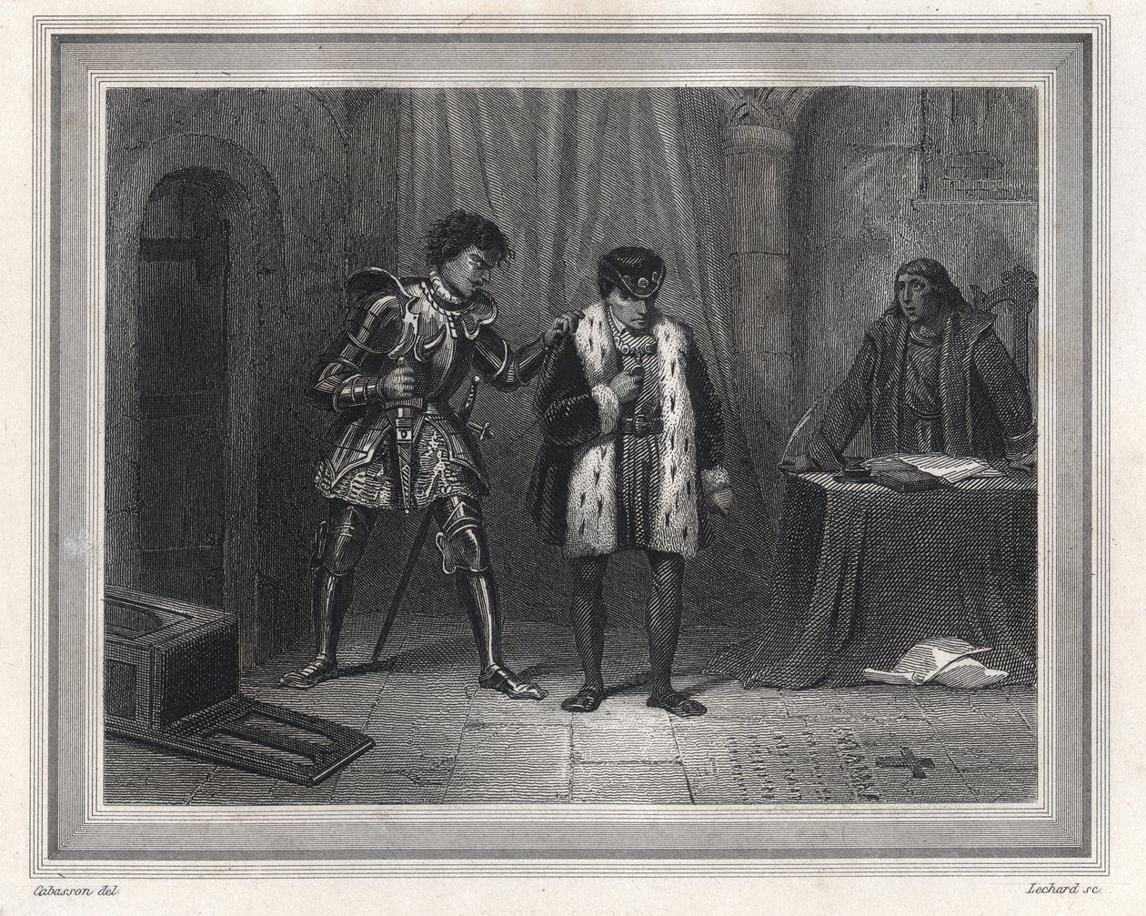Luís XI prisioneiro de Carlos o Duque Temerário de Borgonha - Rei da França Luís XI (rei 1461-1483) ao encontro do seu adversário Carlos o Duque Temerário de Borgonha em 1467-1477 a Peronne em Outubro de 1468, período da Ligue du Bien Public - rei francês  de Unknown artist