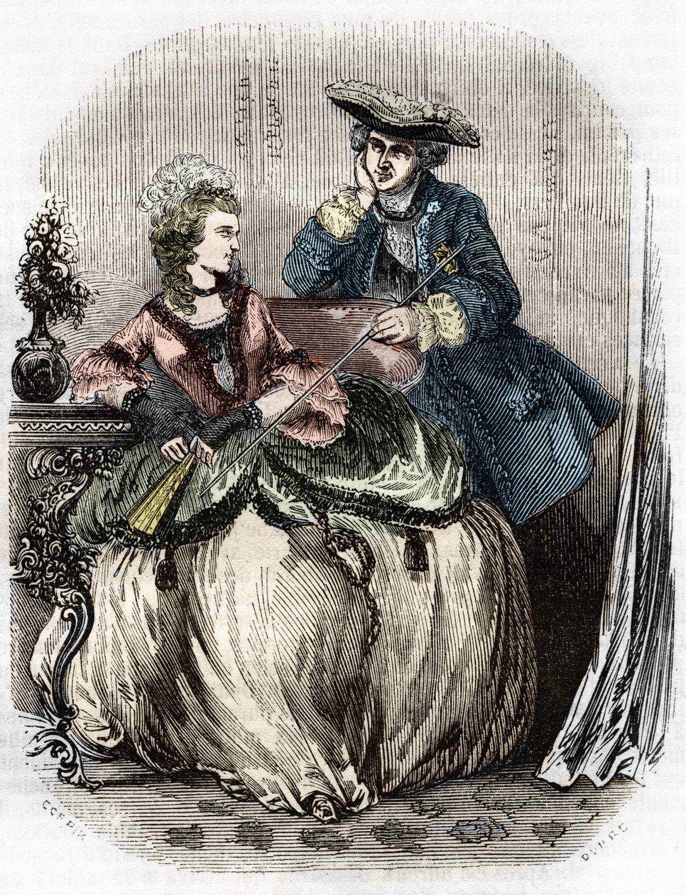 Louis XV e Madame de Pompadour, Jeanne Antoinette Poisson (1721-1764) (Marquise de Pompadour) - em Histoire de France por L.-P. Anquetil de Unknown artist