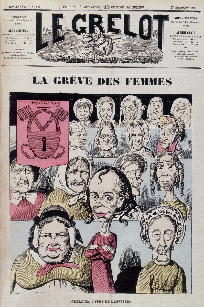 Louise Michel a liderar uma greve feminina de Unknown artist