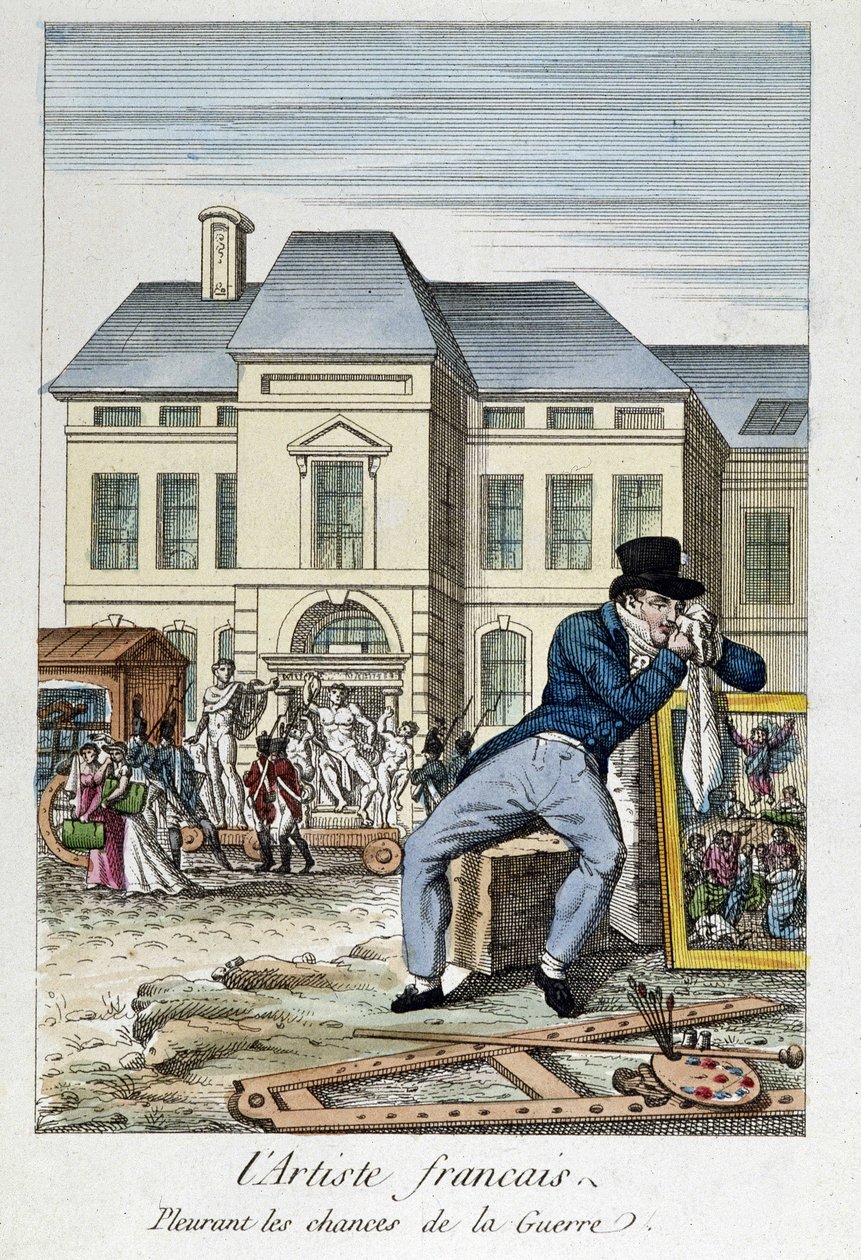 Louvre: O artista francês de luto pelas possibilidades da guerra, gravura do século XIX de Unknown artist