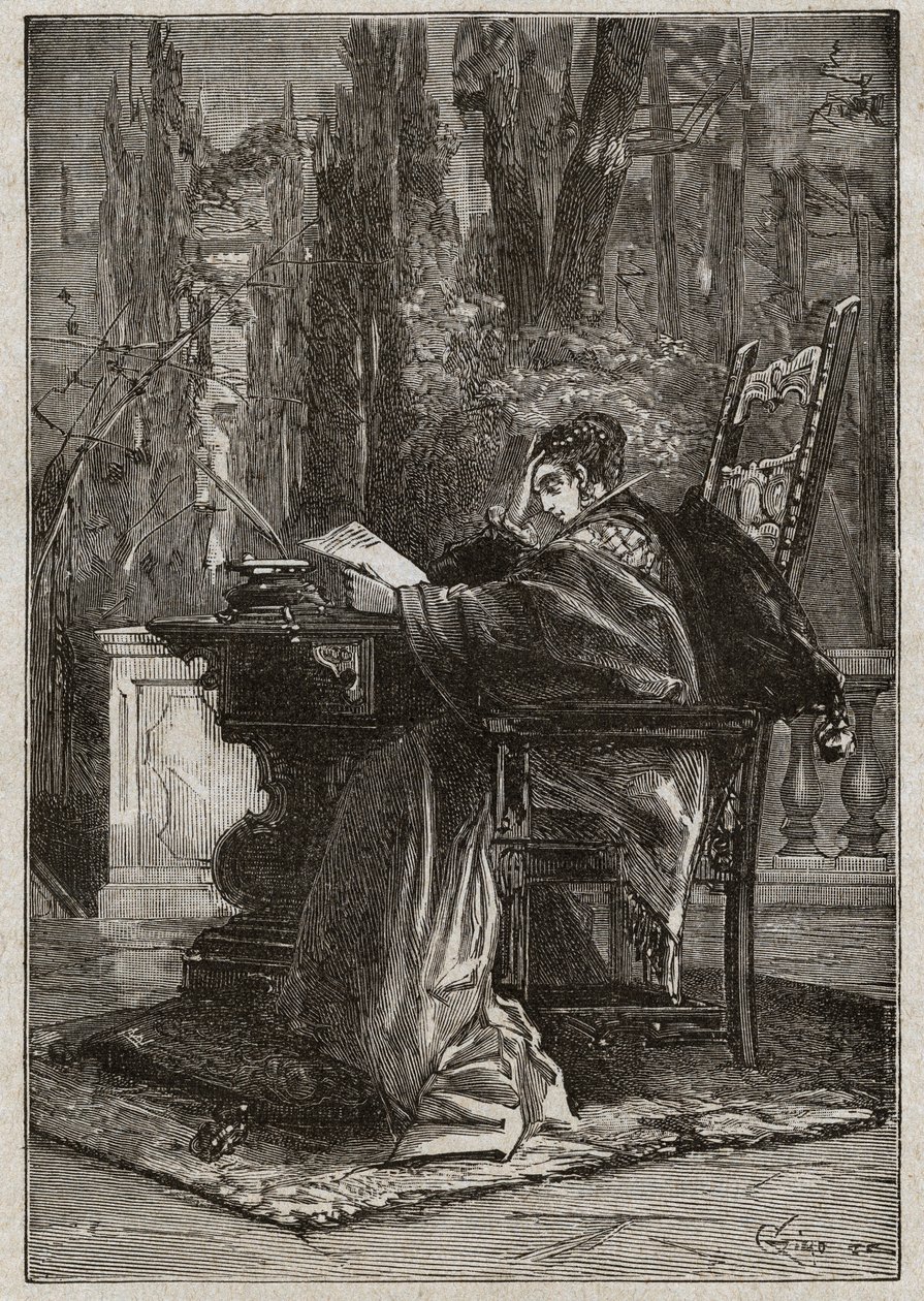 Lucrece Borgia (1480-1519) por Dying Hand to Leon X (Leone 10) (1475-1521) - gravura de 