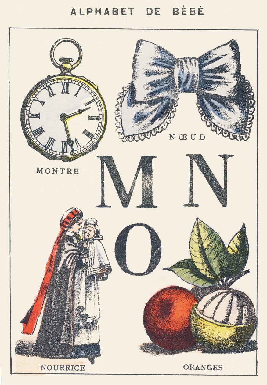 MNO: relógio, nó, enfermeira, laranjas de Unknown artist