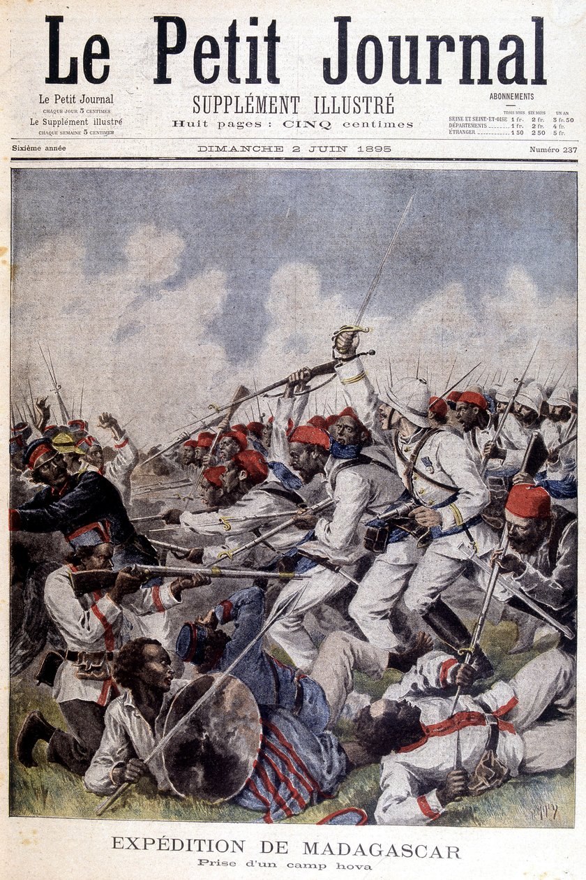Madagascar Expedition: take of a camp hova - no "Le Petite Journal" de 02/06/1895 de Unknown artist