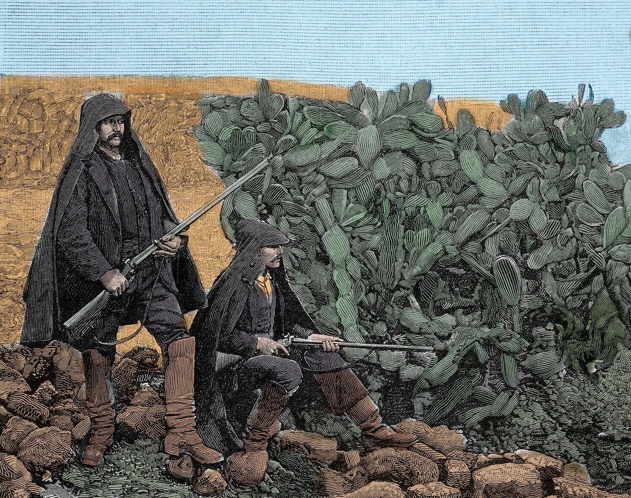 Máfia (Cosa nostra) na Sicília: jovens membros picciotti da máfia, no final do século XIX. de Unknown artist