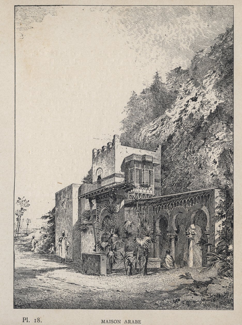 Maison Arabe - gravura de 1889 em "Histoire de habitation humaine à l