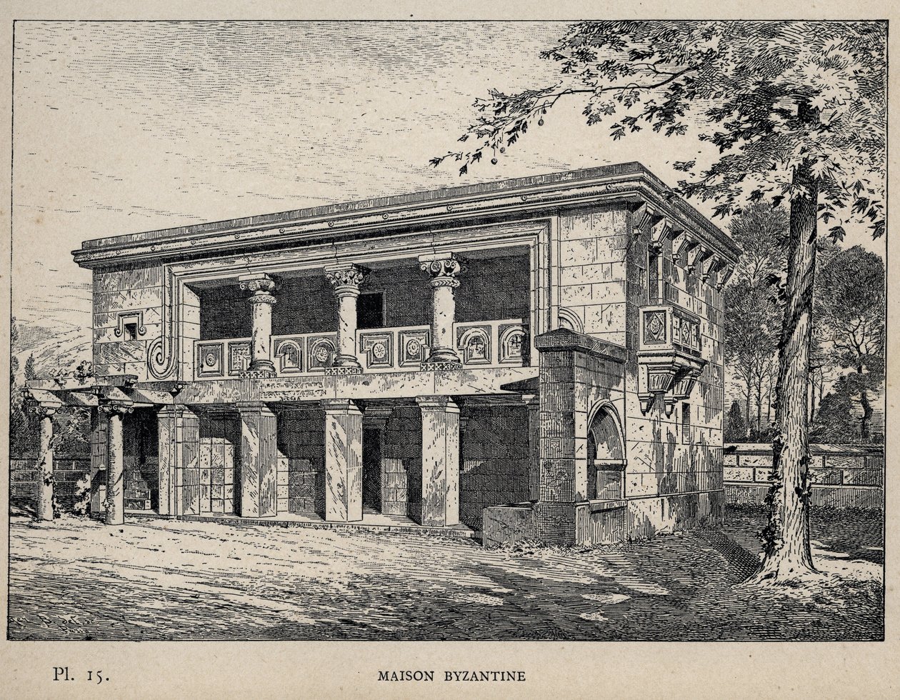 Maison Byzantine (Casa Bizantina) (gravura de 1889 em "Histoire de l