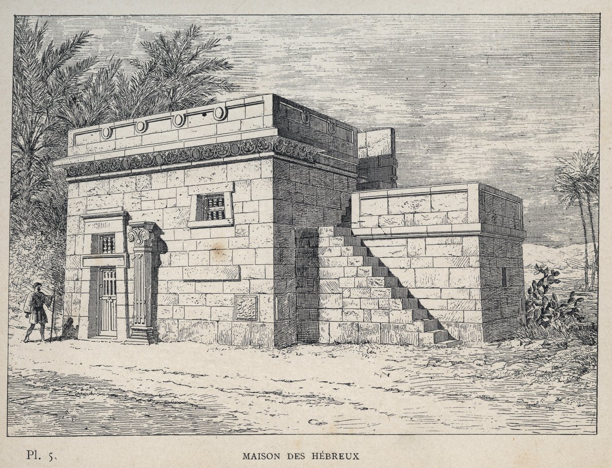 Maison des Hebreux - (Casa Hebraica) gravura de 1889 em "Histoire de habitation humaine à l