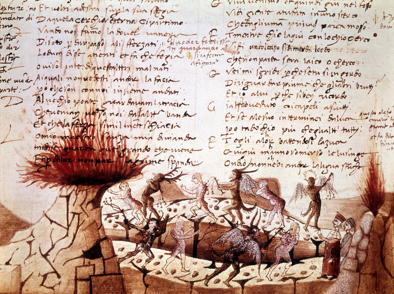 Manuscrito da "Divina Comédia" de Dante Alighieri: Inferno de Unknown artist
