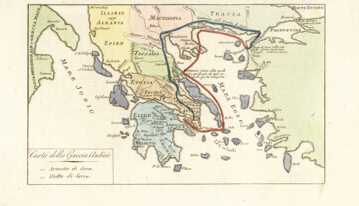 Mapa da Grécia Antiga de Unknown artist