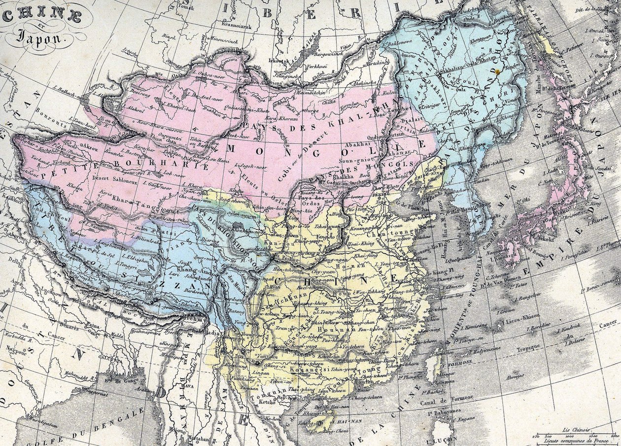 Mapa da China e do Japão. Em meados do século XIX. de Unknown artist