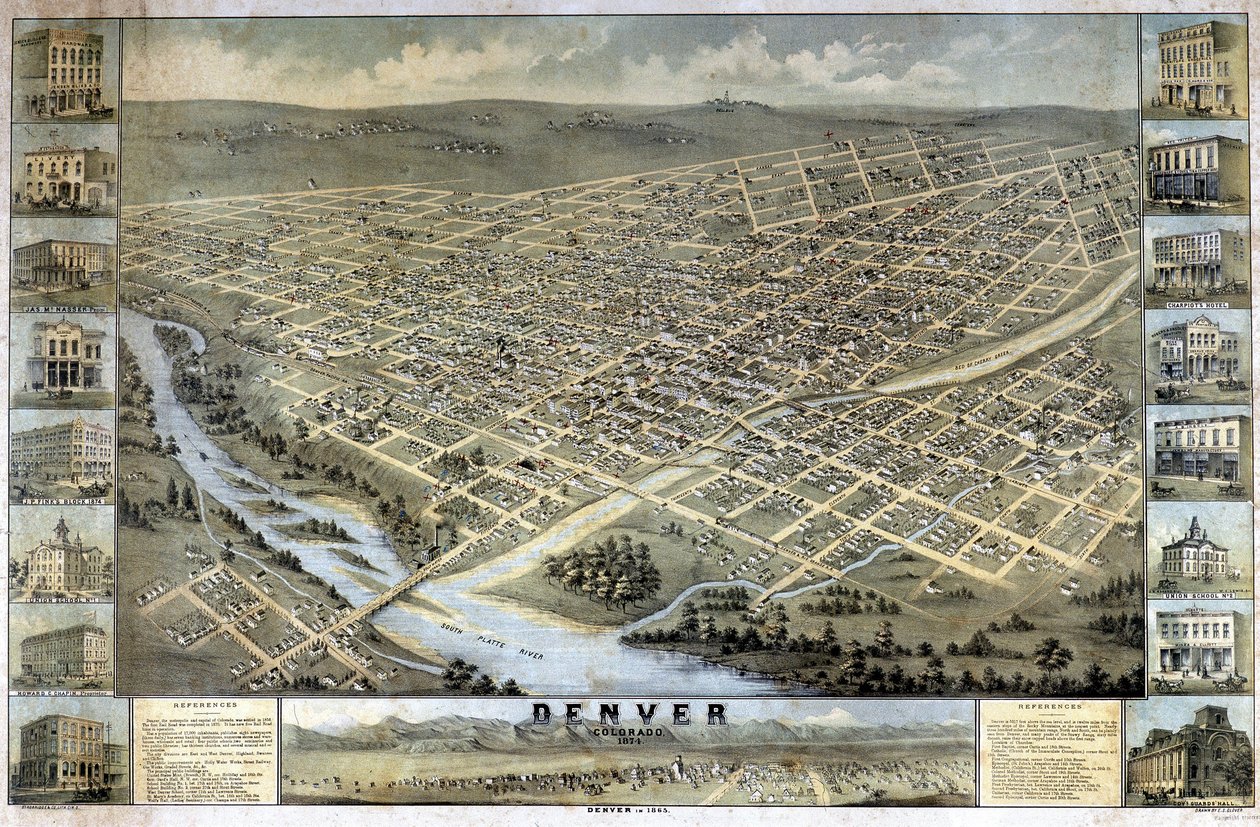 Mapa de Denver, Colorado de Unknown artist