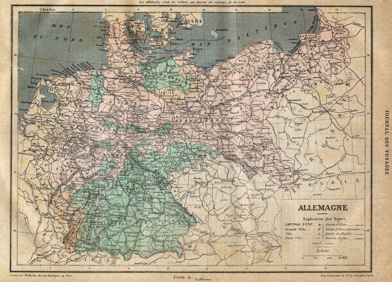 Mapa da Alemanha em 1891 - Mapa da Alemanha em 1891 - de Unknown artist