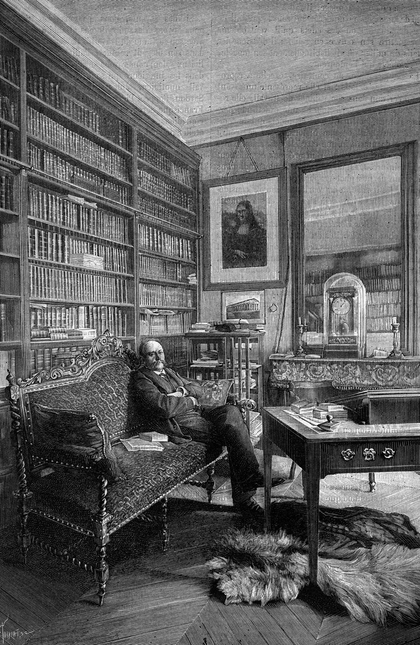 Marcellin Berthelot (1827-1907), químico francês, em sua prática. Gravura em "La Nature: Revue des sciences et de leurs applications aux arts et a l