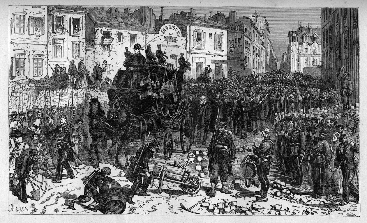 Março de 1871: sepultamento de Charles Hugo, filho de Victor - gravura de "L