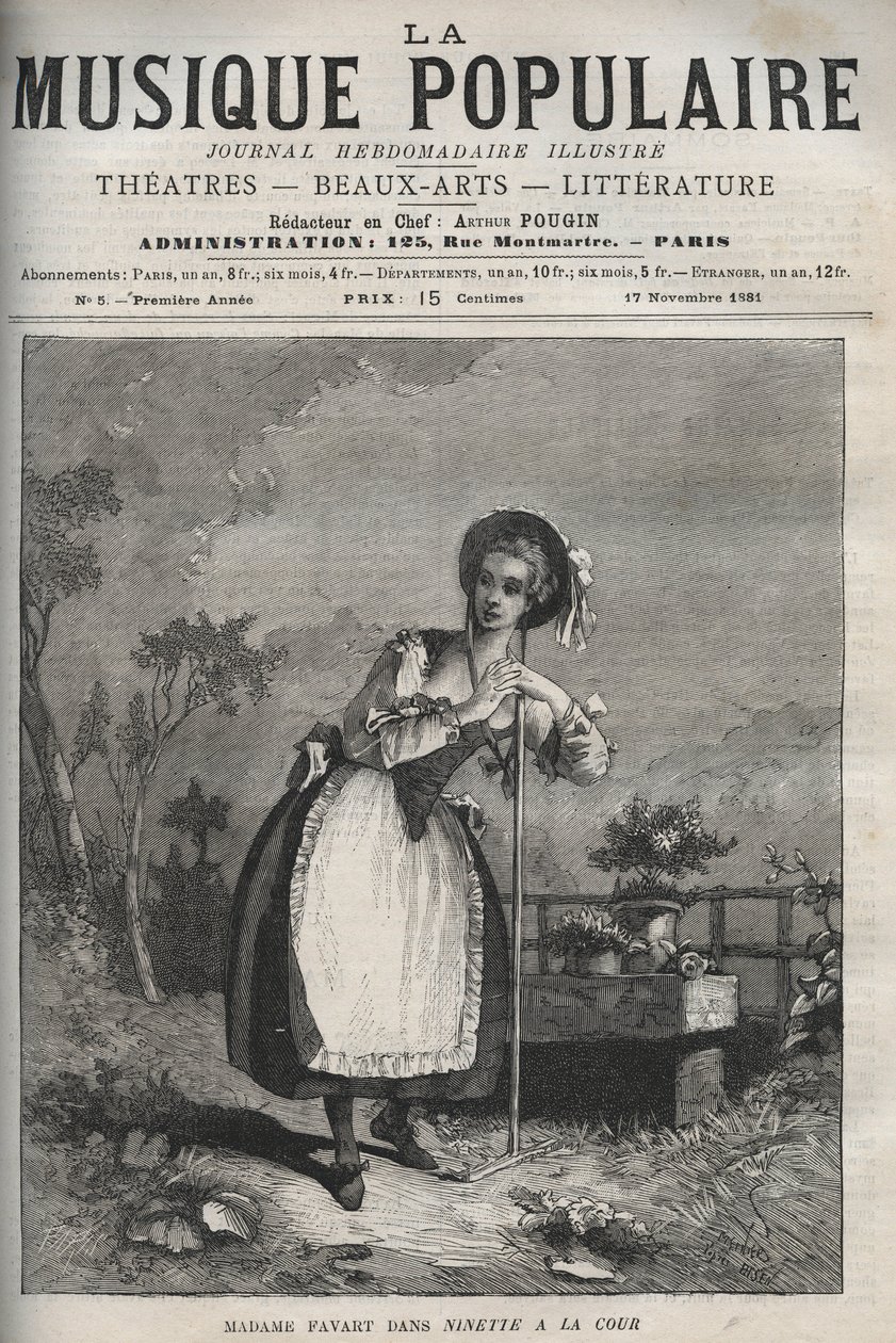 Marie Justine Benoite Duronceray (Madame Favart) em "Ninette a la cour ou le Caprice amoureux" - comédia em três actos e verso, melee d