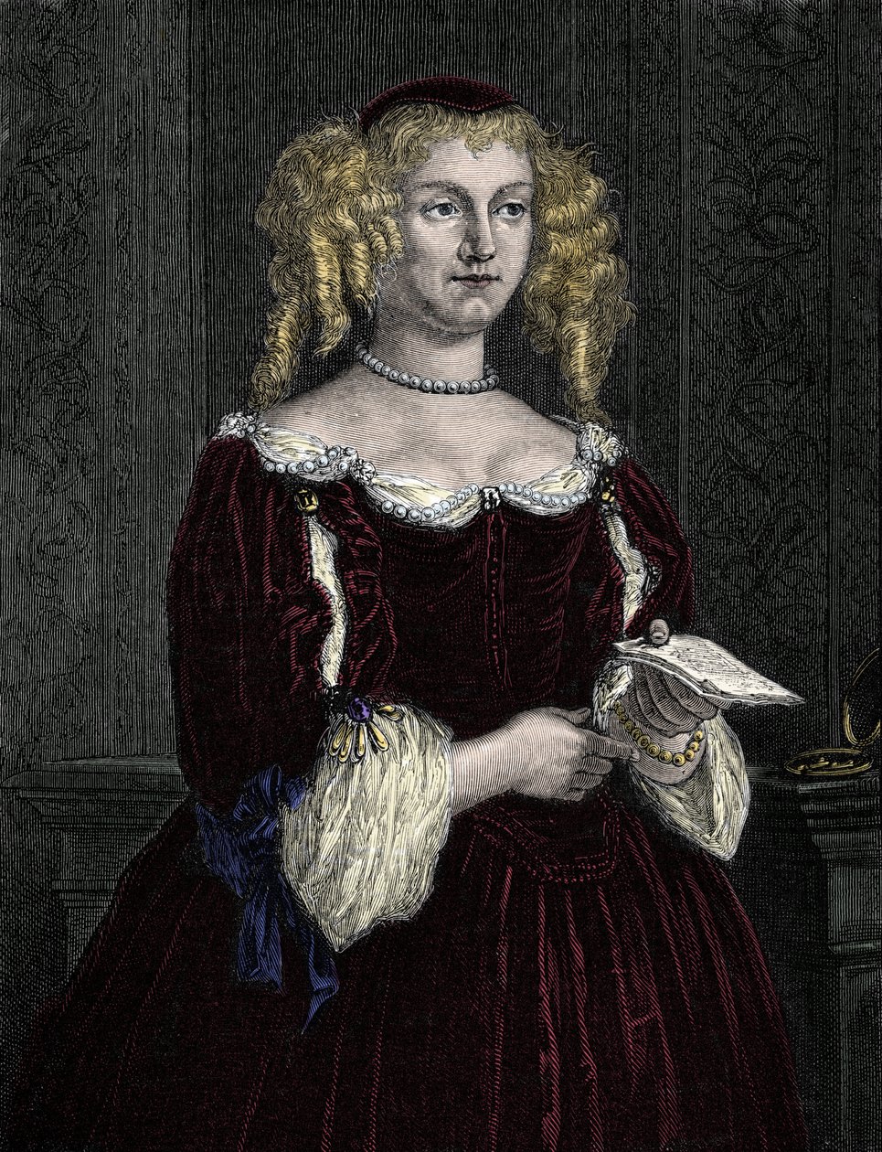Marie de Rabutin-Chantal (Rabutin Chantal), Marquesa de Sevigne conhecida como Madame de Sevigne (1626-1696). Gravura de 1862 em "As Rainhas do Mundo" pelos nossos primeiros escritores. Livro publicado sob a direção de J. G. D. ARMENGAUD. de Unknown artist