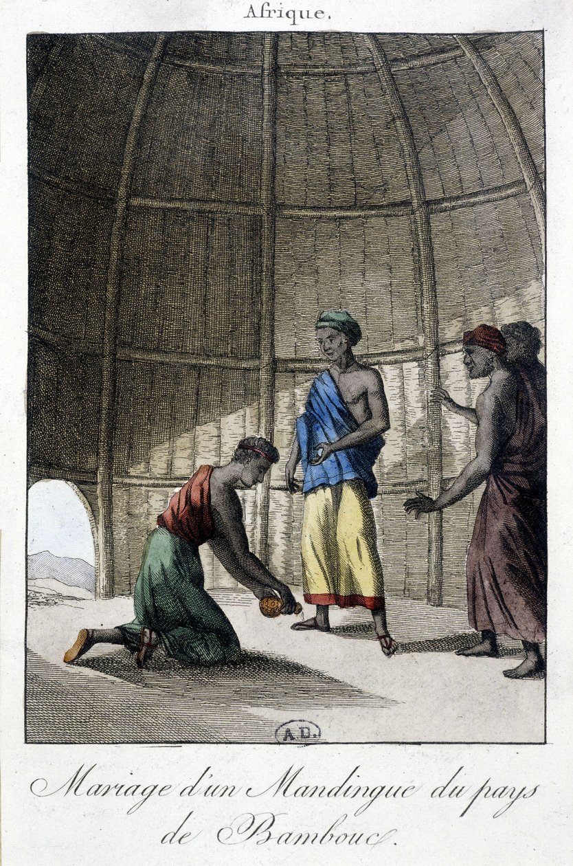Casamento nos Mandingues (Mali?), África - gravura de Unknown artist