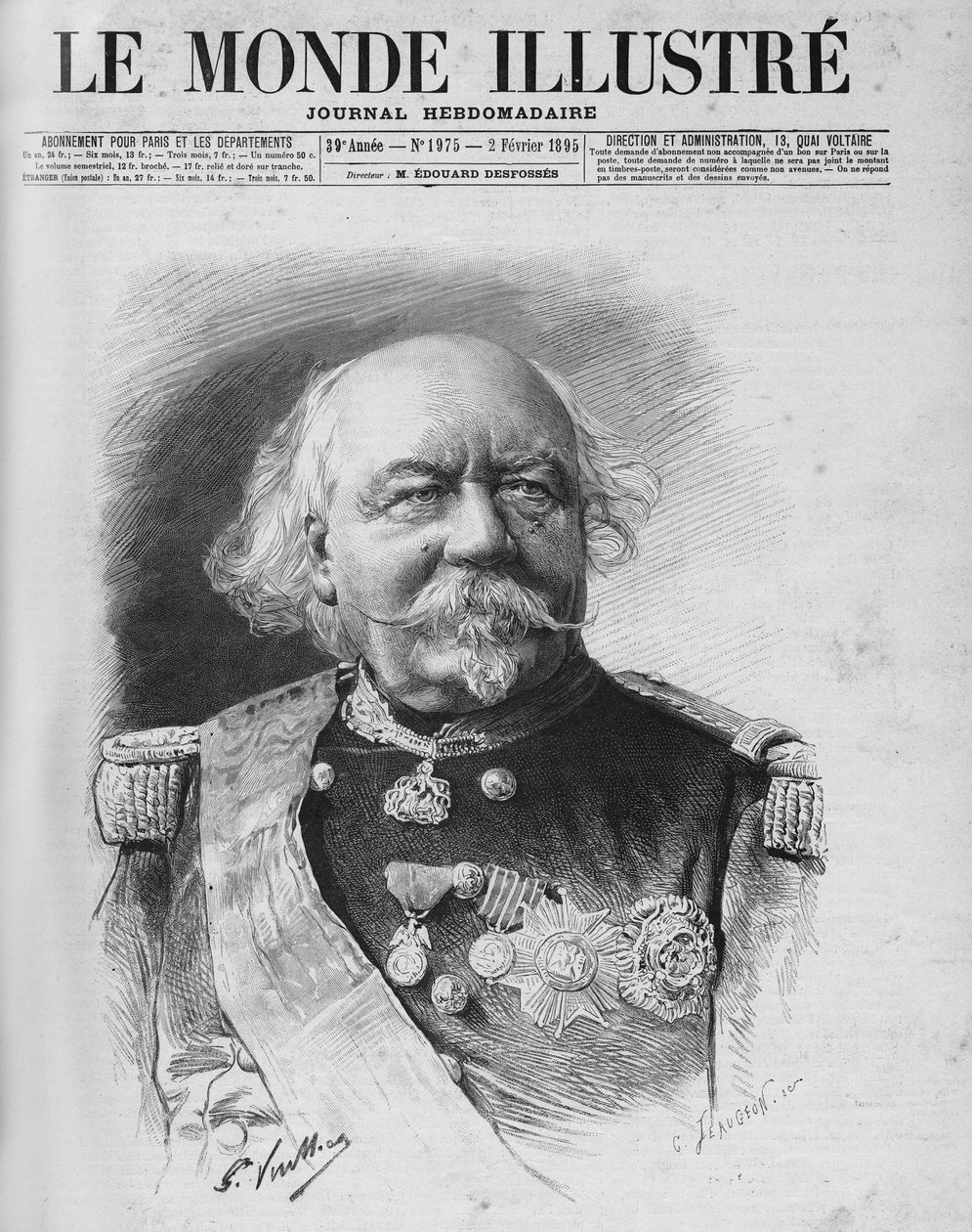 Marechal Canrobert (1809 - 1895). Anunciou seu falecimento em 24 de janeiro. de Unknown artist