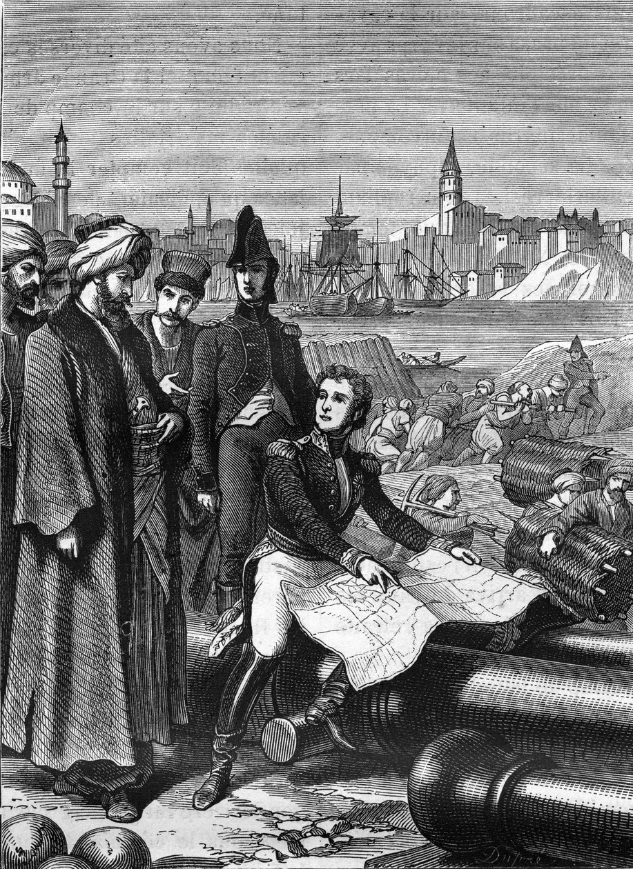 Marechal Sebastiani de la Porta (1772-1851) como embaixador dirigiu o trabalho de defesa de Constantinopla contra os ingleses, que forçou a passar a ferro os Dardanelles (1807). de Unknown artist