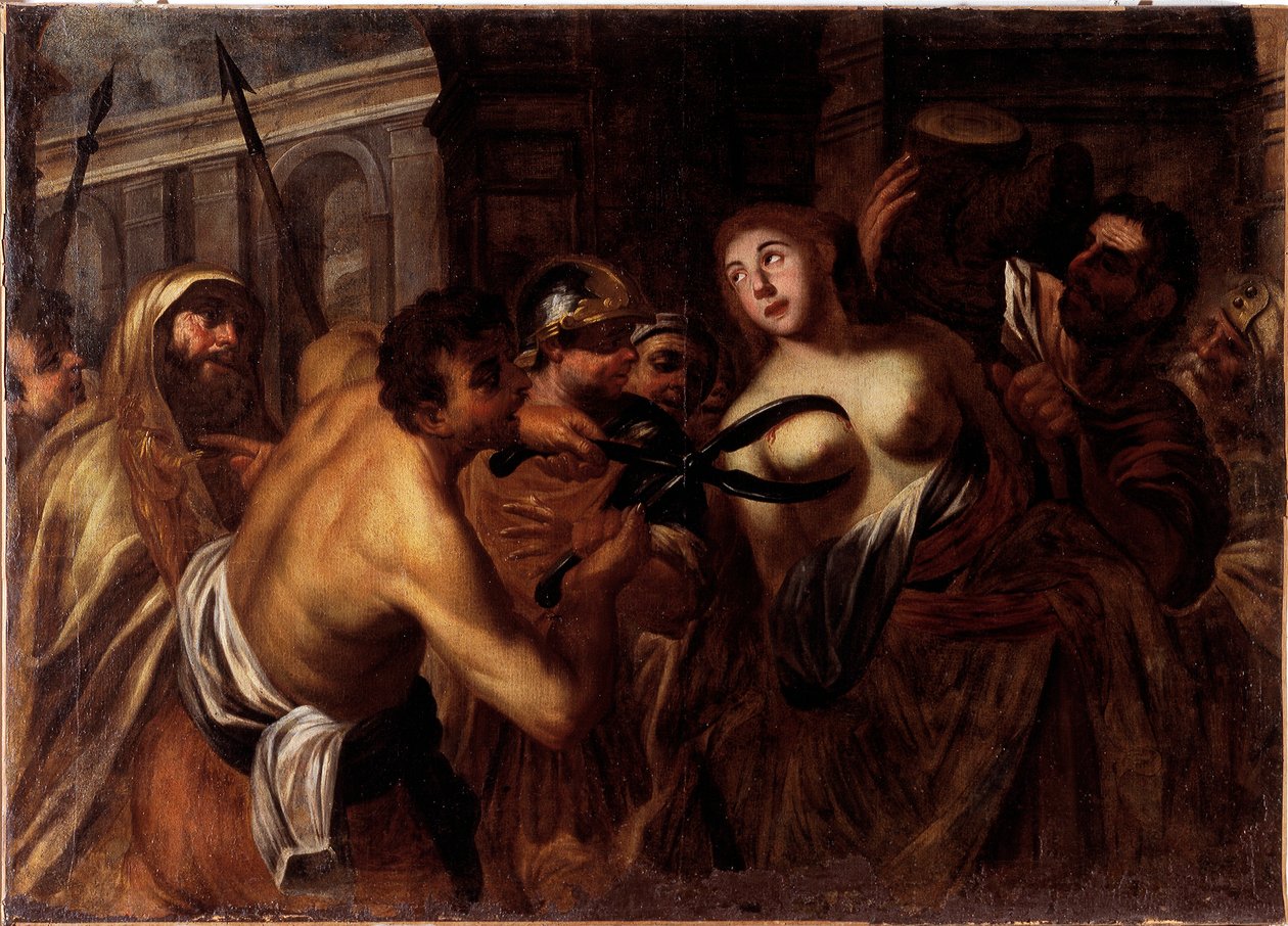 Martírio de Santa Agatha da Sicília (óleo sobre tela de Unknown artist