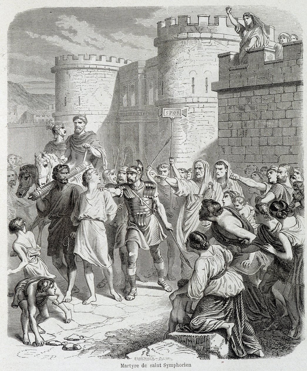 Martírio de Saint Symphorien - no "Histoire des popes", de Maurice Lachatre de Unknown artist