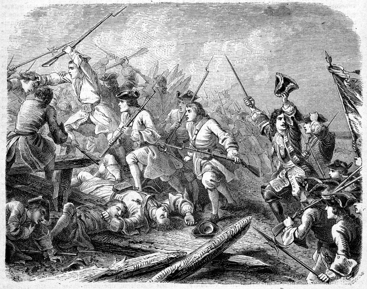 Massacres de Protestantes nos Cévennes - em "História de Papas, Reis, Rainhas, Imperadores, Através dos Séculos" por Maurice Lachatre de Unknown artist