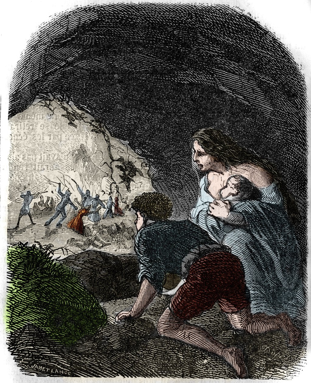 Massacres dos Vaudois no século XVI. de Unknown artist