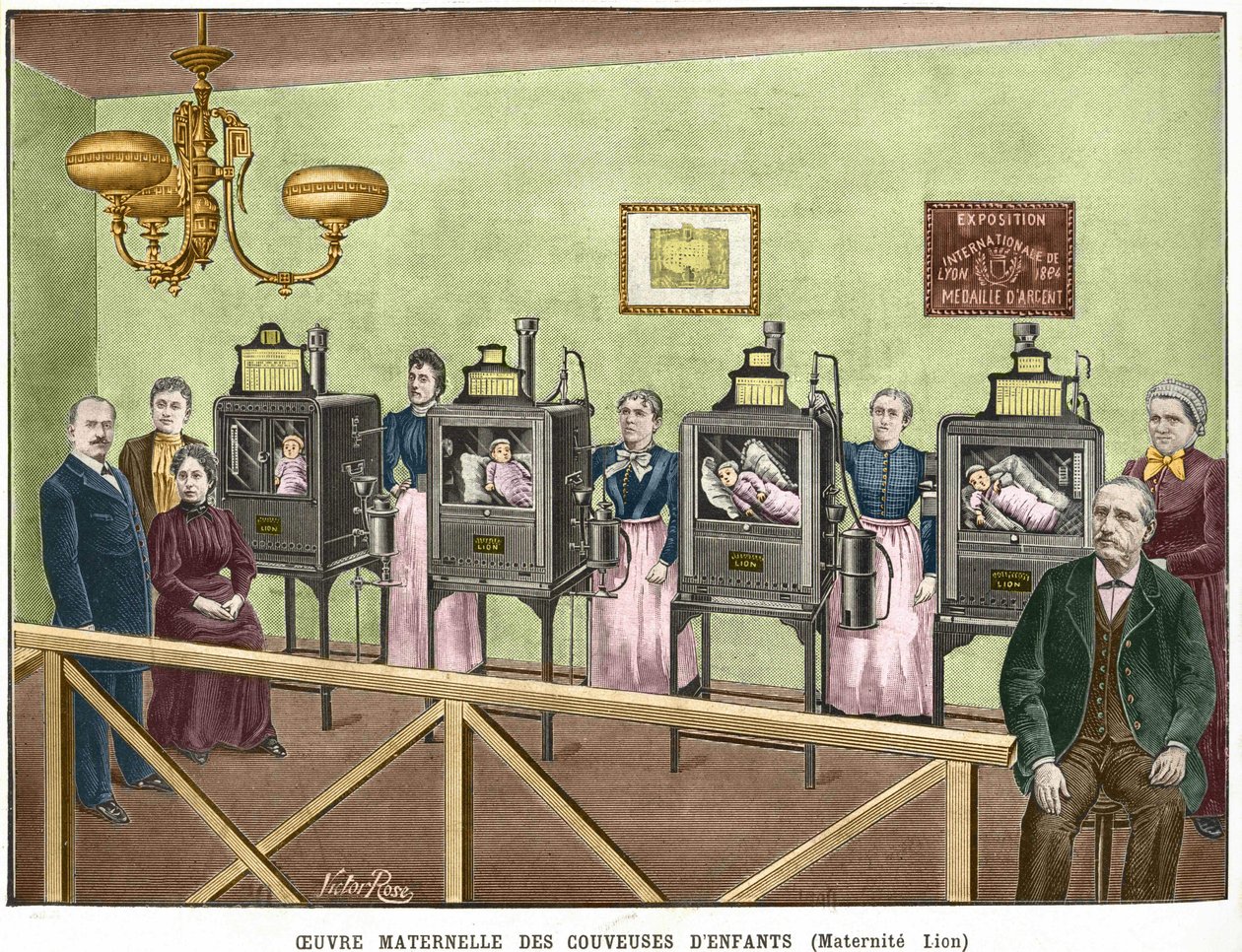 Maternidade de Lyon. Gravura do século XIX. de Unknown artist