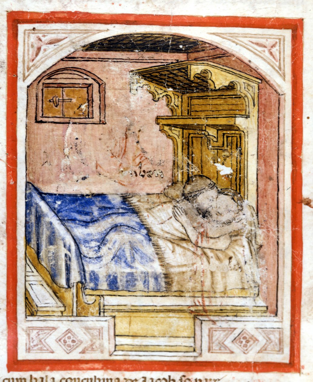 Cena de acasalamento. Miniatura do códice 212 (ou códice padovano ou Bíblia de Pádua) 1390-1400 Rovigo, Accademia dei Concordi de Unknown artist