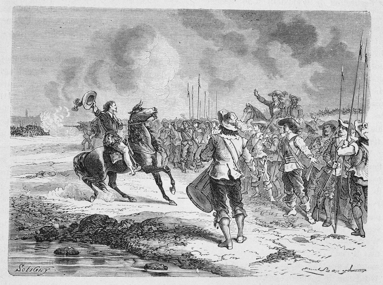 Mazarin parando as duas armees. de Unknown artist