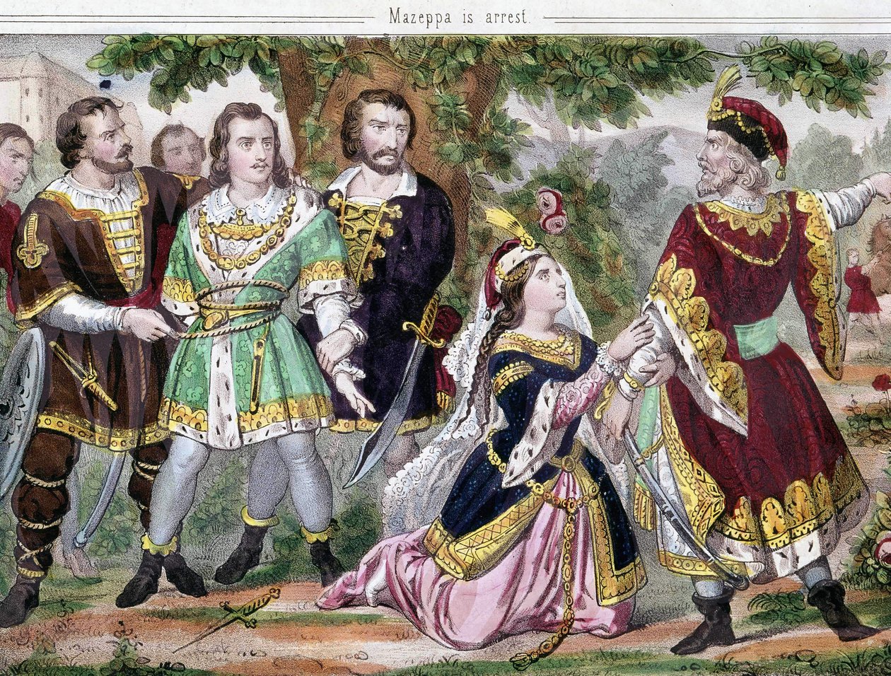 O Mazeppa parou. Ilustração para o poema de Lord Byron "Mazeppa" publicado em 1819. Século XIX. de Unknown artist