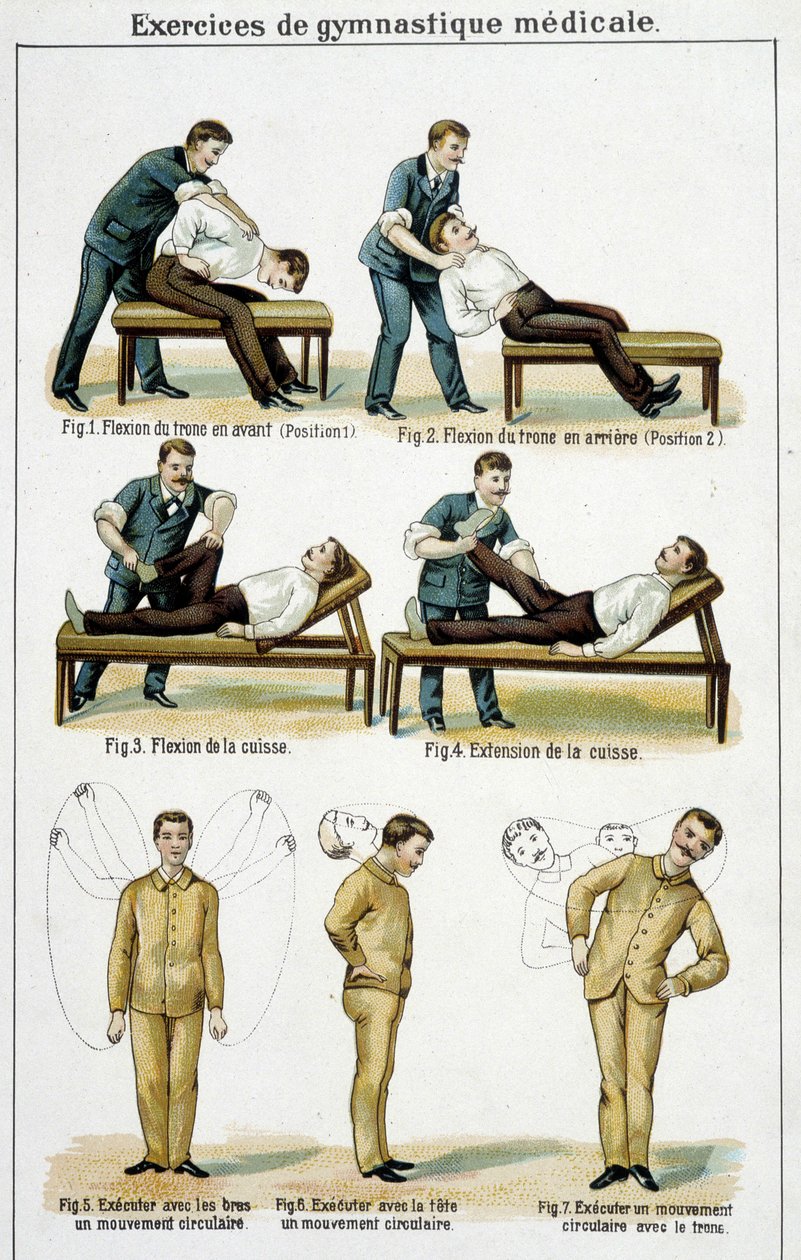 Exercícios de ginástica médica - em "Bilz, Medicação Natural", finais do século XIX de Unknown artist
