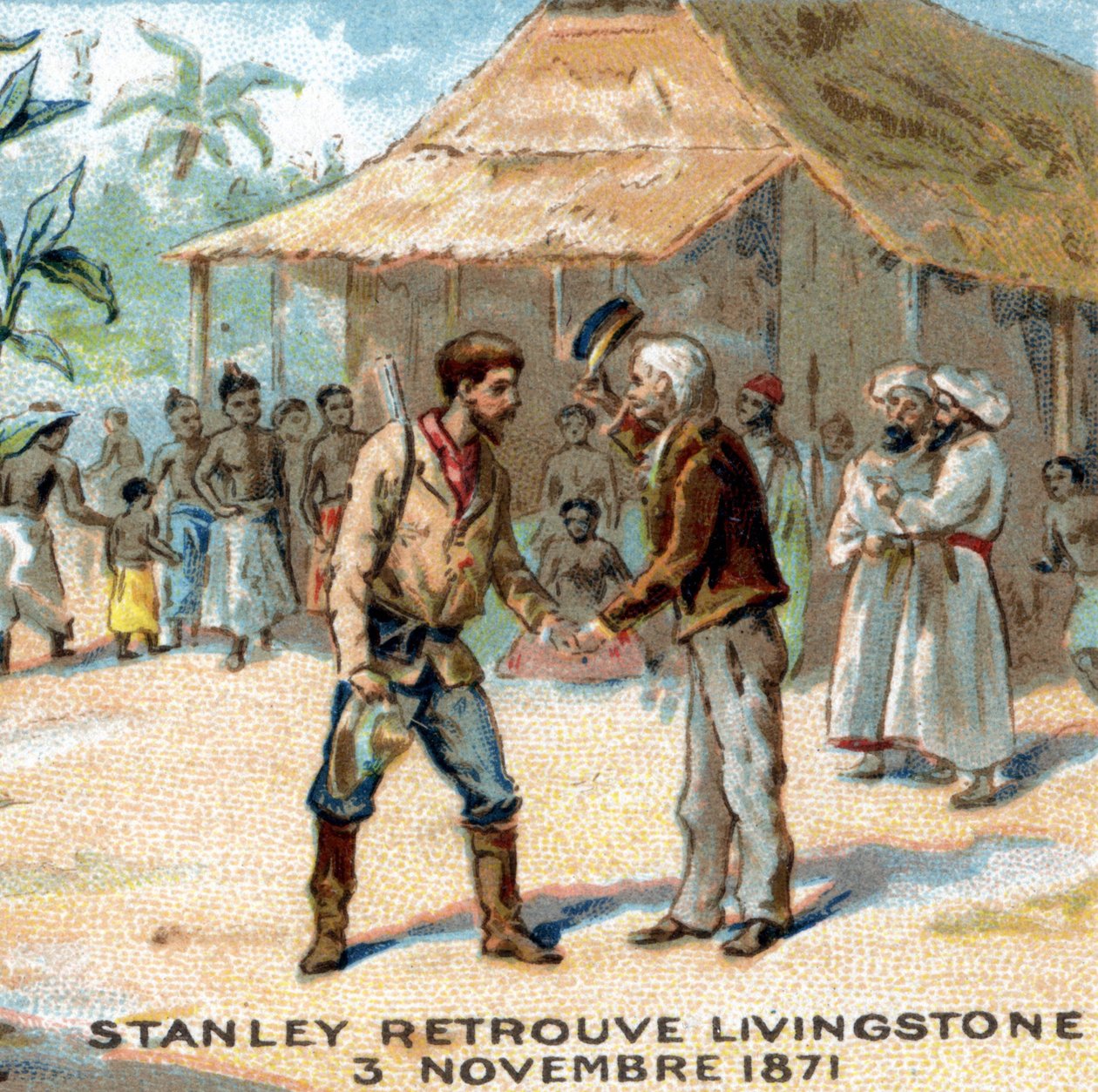 Reunião entre Sir Henry Morton Stanley (1841-1904) e David Livingstone (1813-1873) em 1871 de Unknown artist