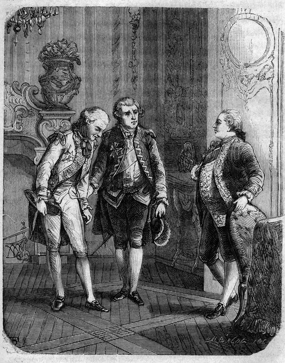 Reunião entre o Conde de Marbeuf, nomeado governador militar da Córsega em 1772 e Pascal (Pasquale) Paoli. Em "Pasquale Paoli ossia la rotta di Pontenuovo" de F.D. Guerrazzi. 1872. de Unknown artist