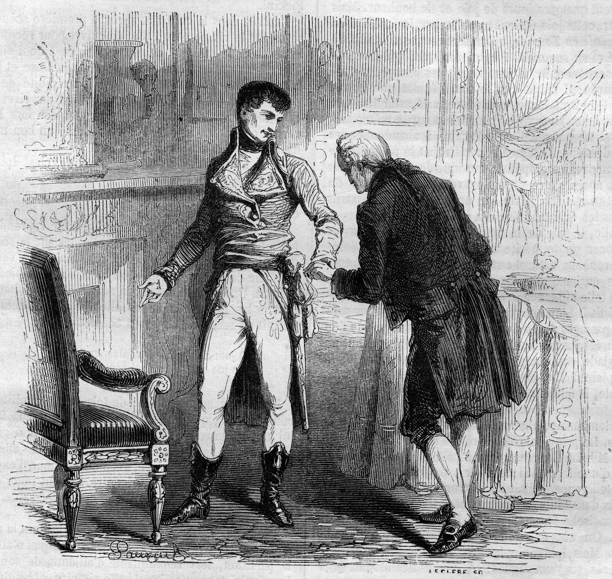 Encontro entre o compositor italiano Niccolo Vito Piccinni (1728-1800) e o primeiro Cônsul Bonaparte (Napoleão 1°) de Unknown artist