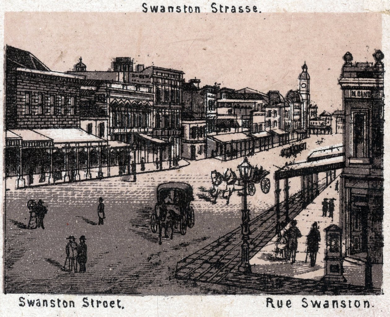 Melbourne, Austrália: vista da Swanston Street. em "The world illustrates 168 views" Sem data (final do século XIX) de Unknown artist