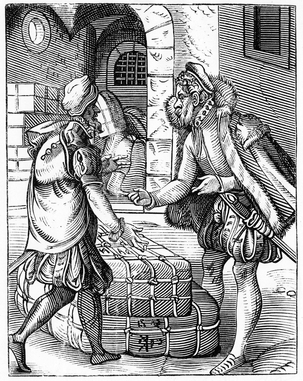 Comerciantes - em "De Artibus Illiberalibus et Mechanicis,..." de Unknown artist
