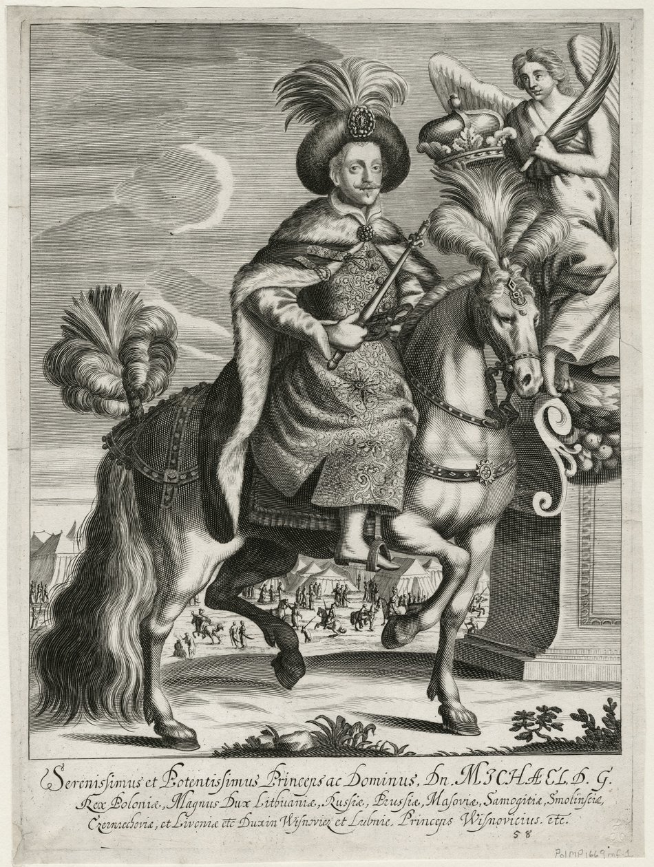 Michal Korybut Wisniowiecki (1640-1673), Rei da Polónia e Grão-Duque da Lituânia - Anónimo - c. 1670 - Gravura em cobre - 36,5x27,2 - Colecção Privada de Unknown artist