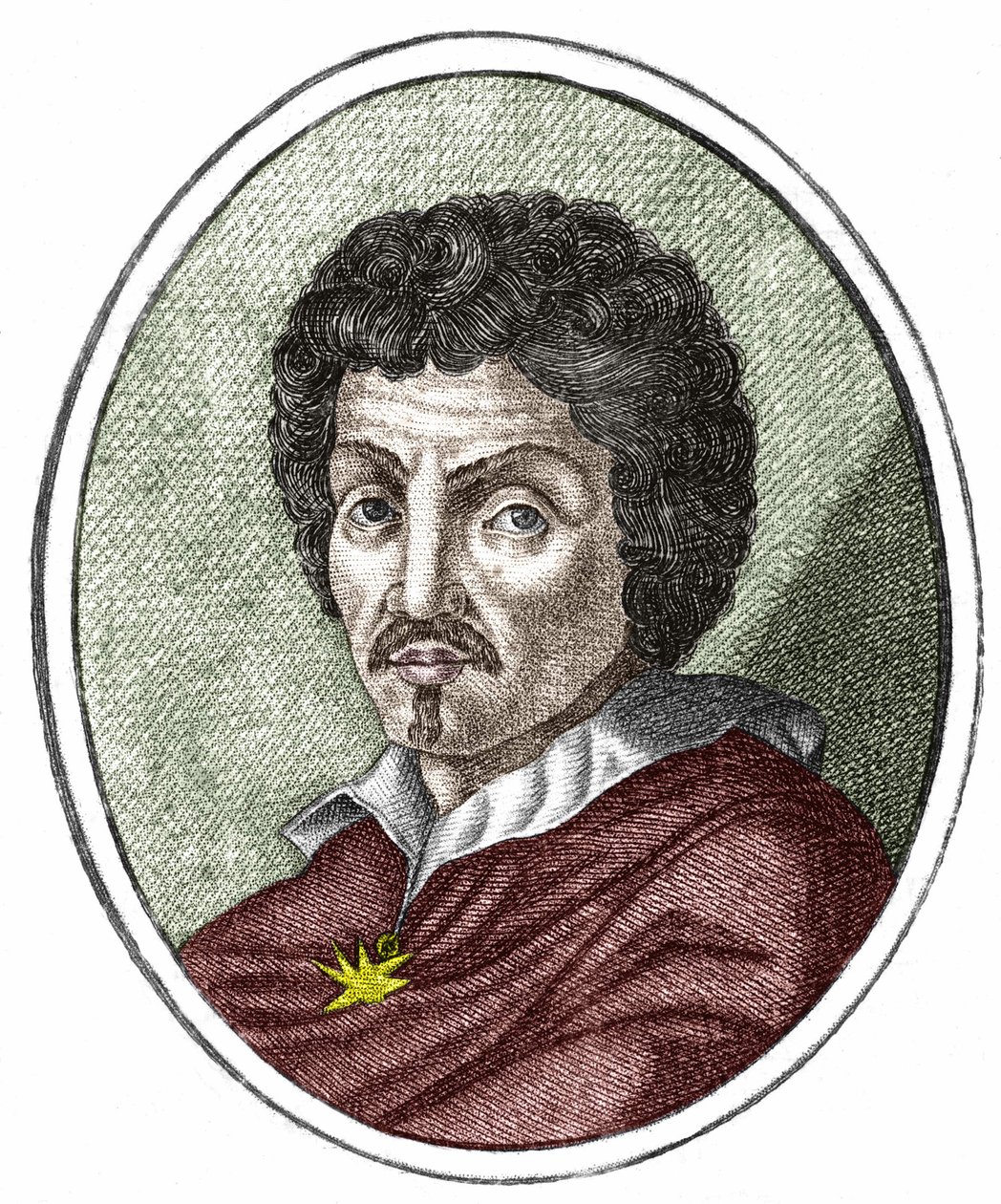 Michelangelo Merisi dit il Caravaggio ou Caravaggio (1569 - 1609), gravura do século XVII. de Unknown artist