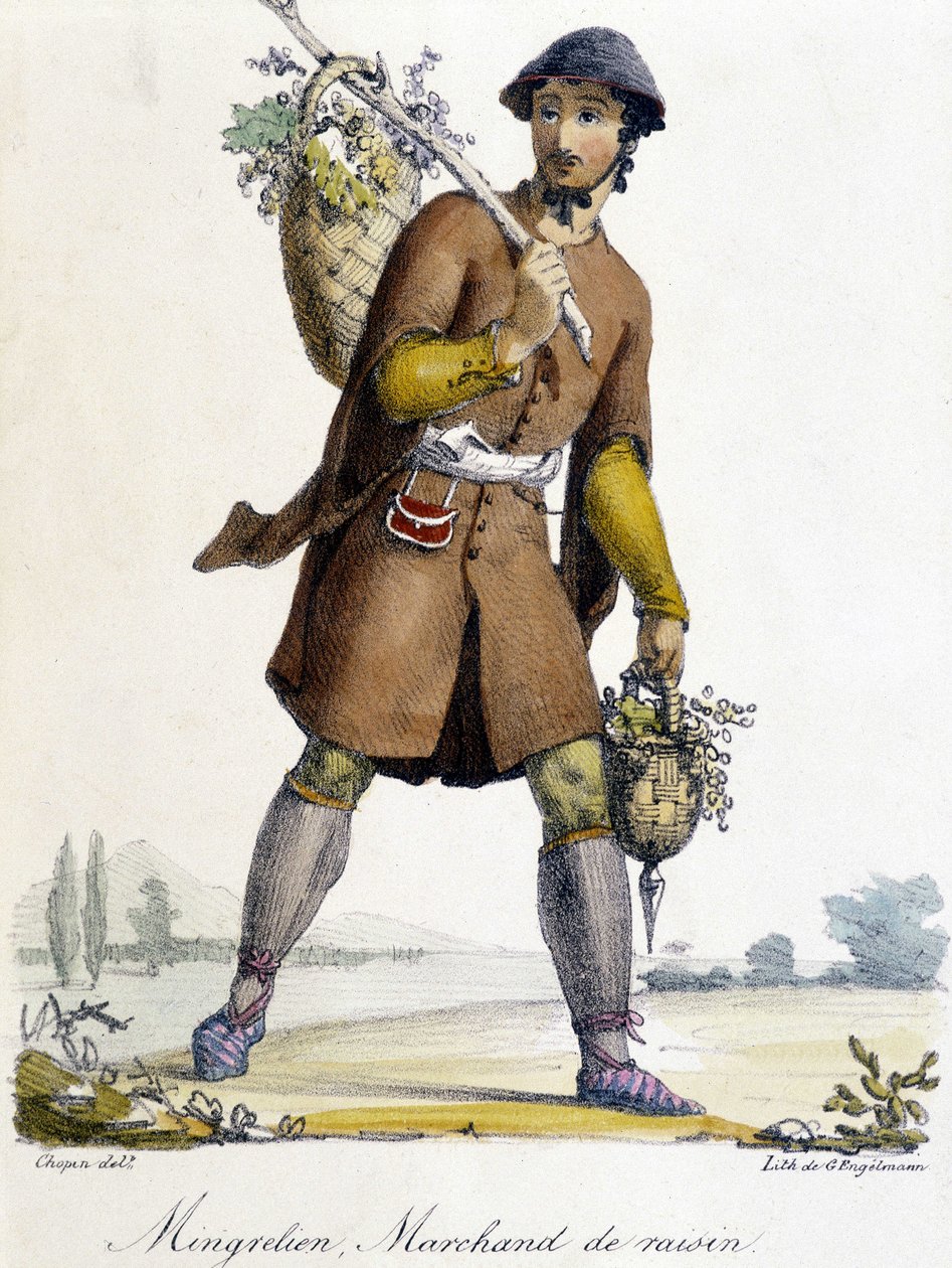 Mingrelien, comerciante de uvas na Rússia no século XIX. de Unknown artist