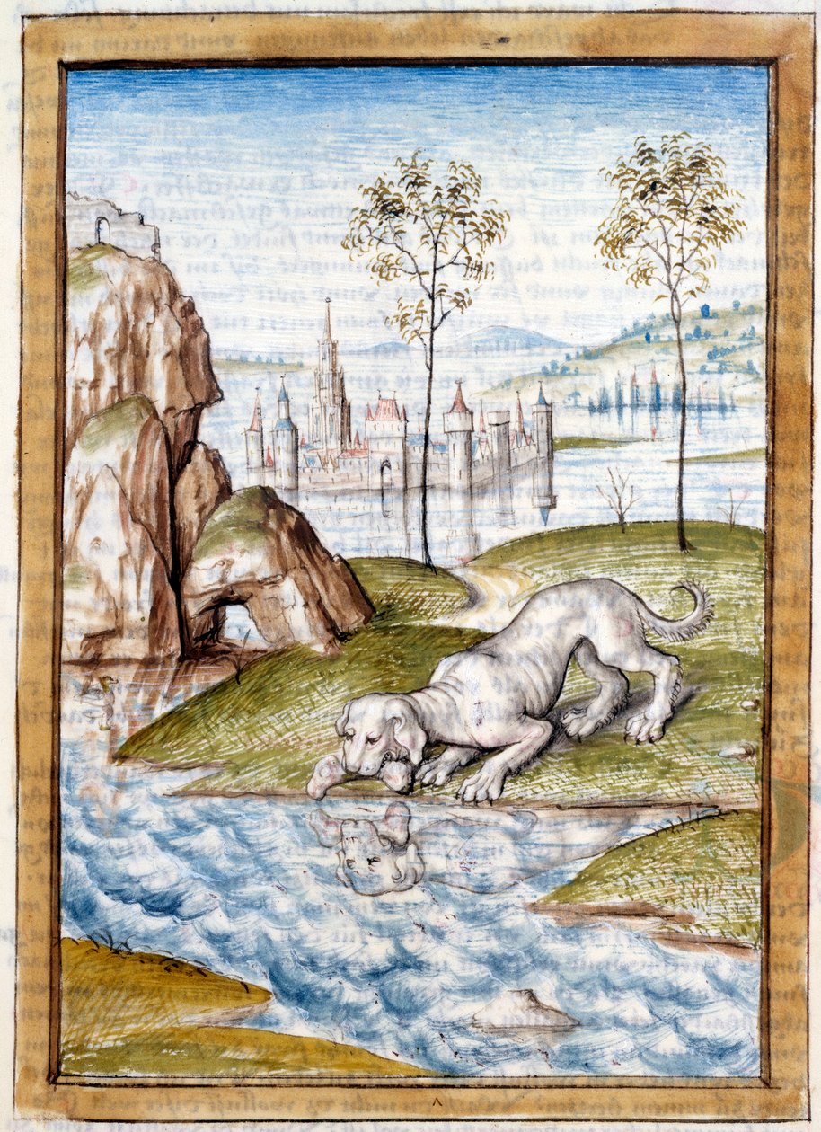 Animais miniatura de uma tradução alemã das fábulas de "Kalila (Calila) e Dimna" de Bidpai. Chantilly do século XV, Musee Conde de Unknown artist