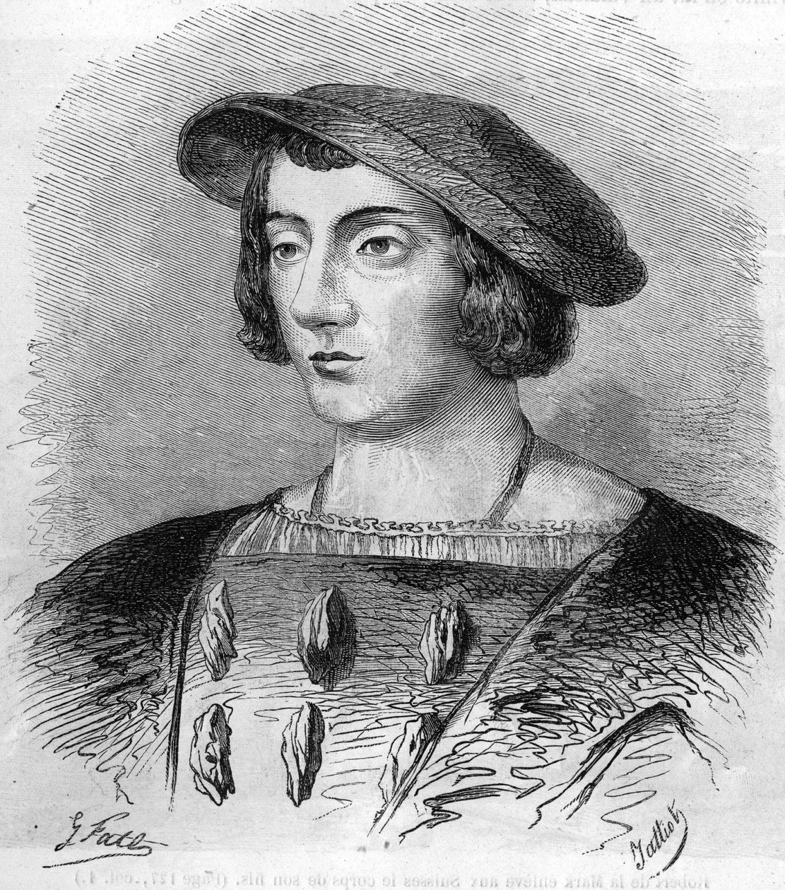 Monsenhor Florege; gravura do século XIX. de Unknown artist