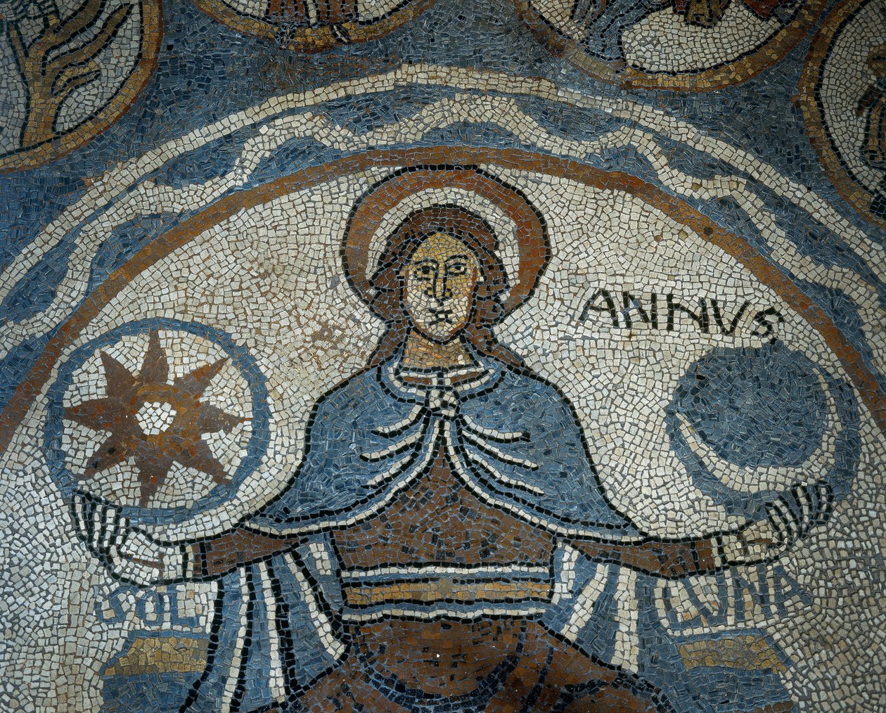 Piso em mosaico que representa os meses do ano de Unknown artist
