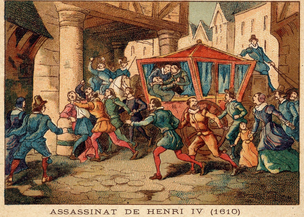 Assassinato de Henrique IV e prisão de Ravaillac a 14 de Maio de 1610. de Unknown artist