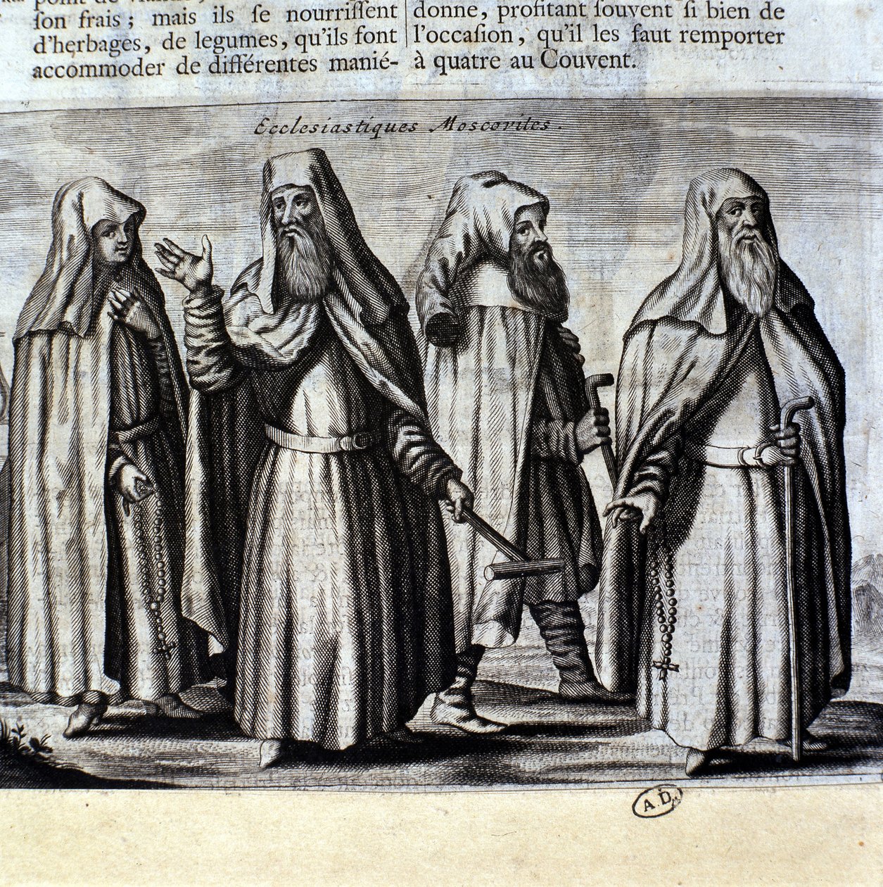 Clero moscovita, gravura de Unknown artist